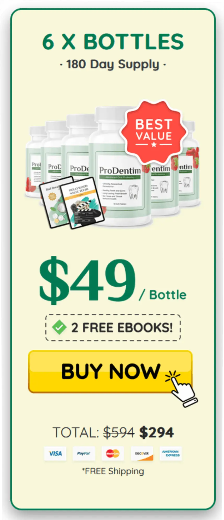 Prodentim 6 Bottles Supplement